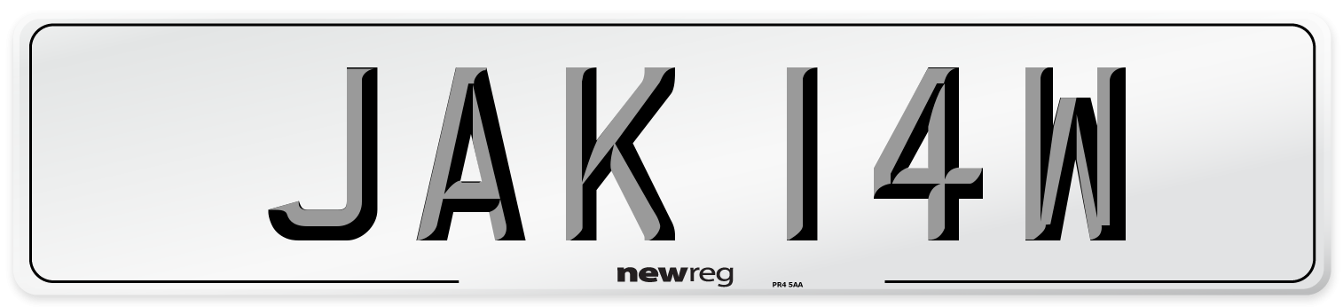 JAK 14W Number Plate from New Reg